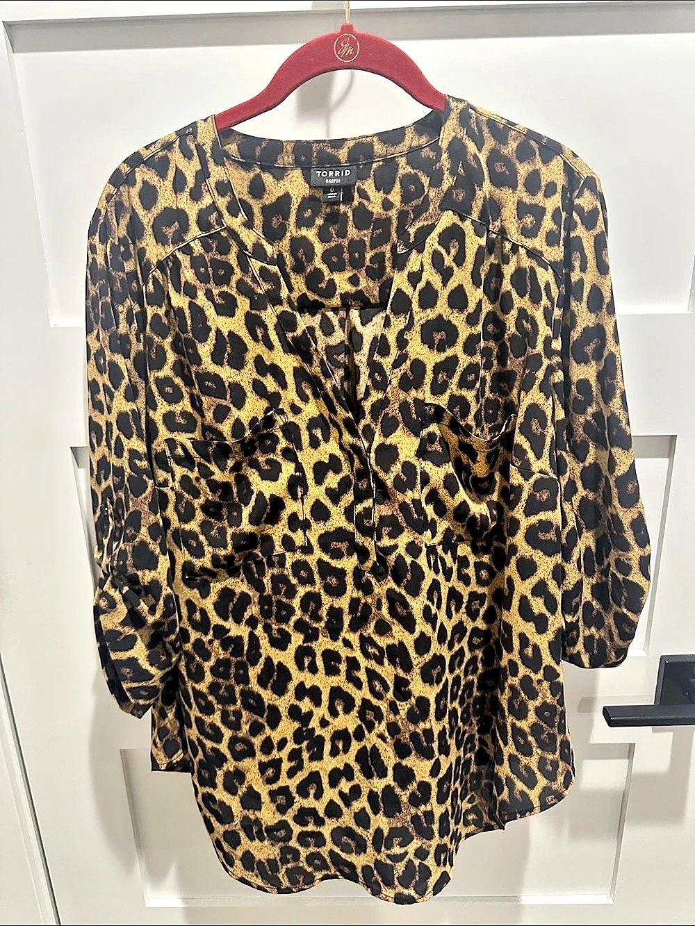 Torrid Harper Leopard Print Georgette Pullover Blouse Leopard Print Georgette